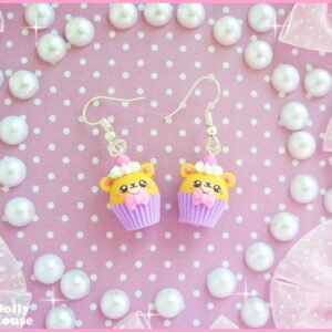 Kawaii Cupcake Bears Earrings by Dolly House