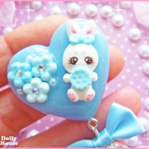 Kawaii Romantic Bunny Brooch by Dolly House