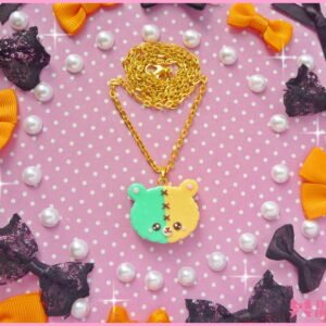 Kawaii Zombie Cookie Bear Necklace by Dolly House