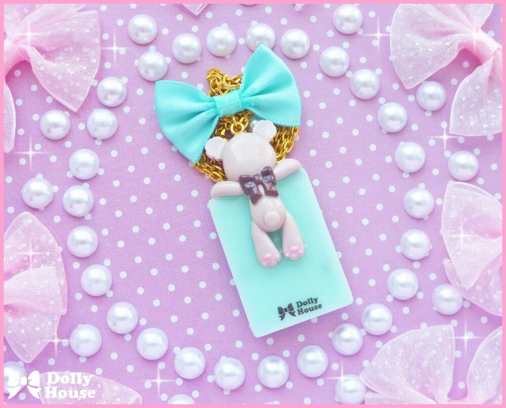 Mint Choco Bear Necklace by Dolly House