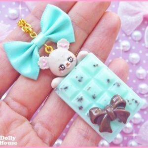 Mint Choco Bear Necklace by Dolly House