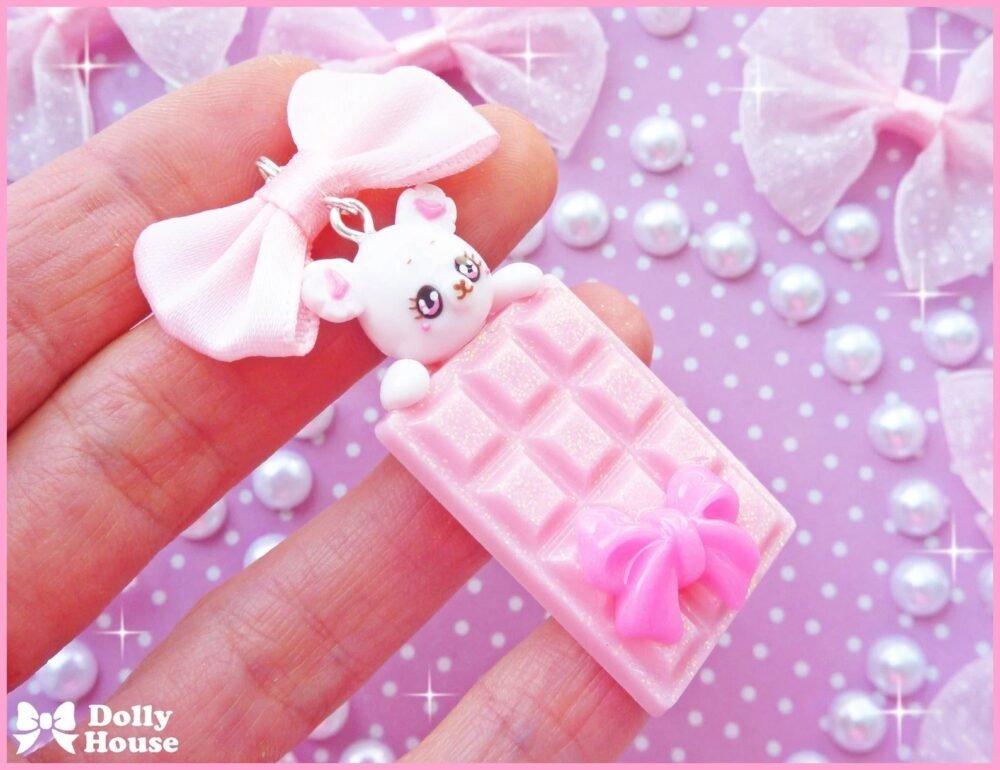 Strawberry Choco Bear Necklace by Dolly House