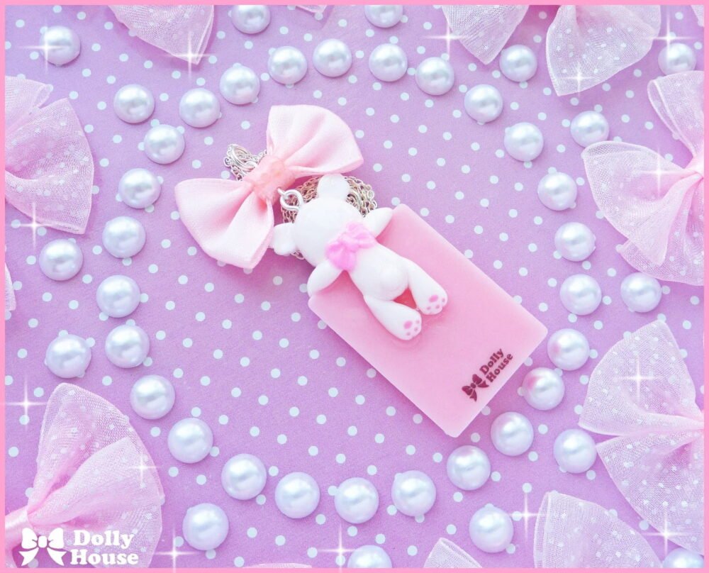 Strawberry Choco Bear Necklace by Dolly House