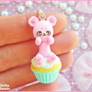 Sweet Cupcake & Bear Necklace by Dolly House