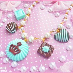 Cute Necklace -Mint & Chocolate – by Dolly House (2)
