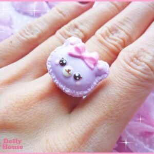 Kawaii Bear French Macaron Ring by Dolly House