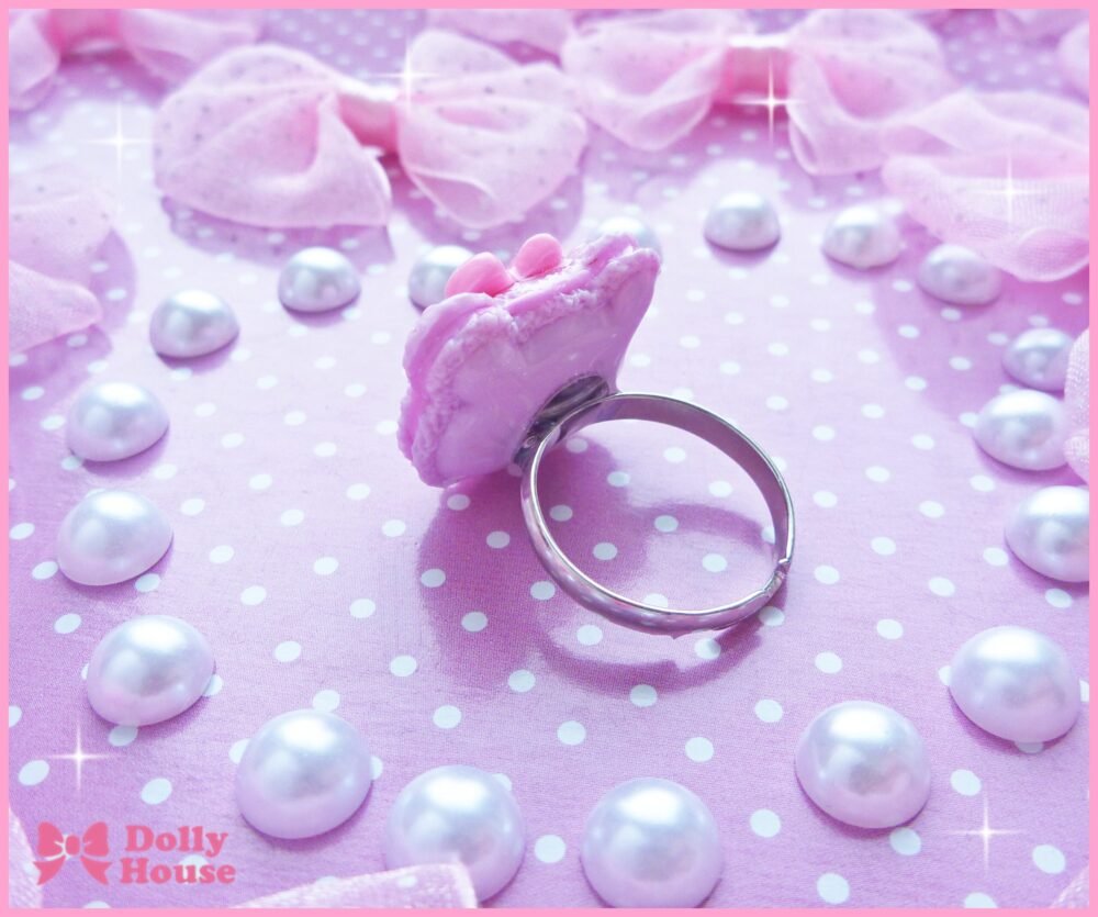Kawaii Bear French Macaron Ring by Dolly House