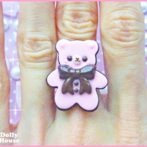 Kawaii Bear Sugar Cookie Ring by Dolly House
