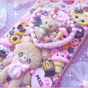 Kawaii sweet decoden iPhone 13 PRO deco case with a grip and a strap  by Dolly House