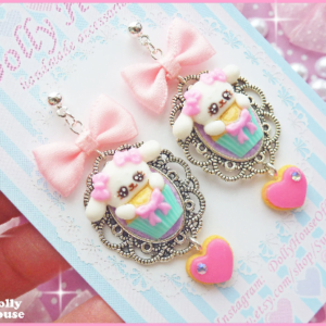 Kawaii Cupcake Bunny Earrings by Dolly House