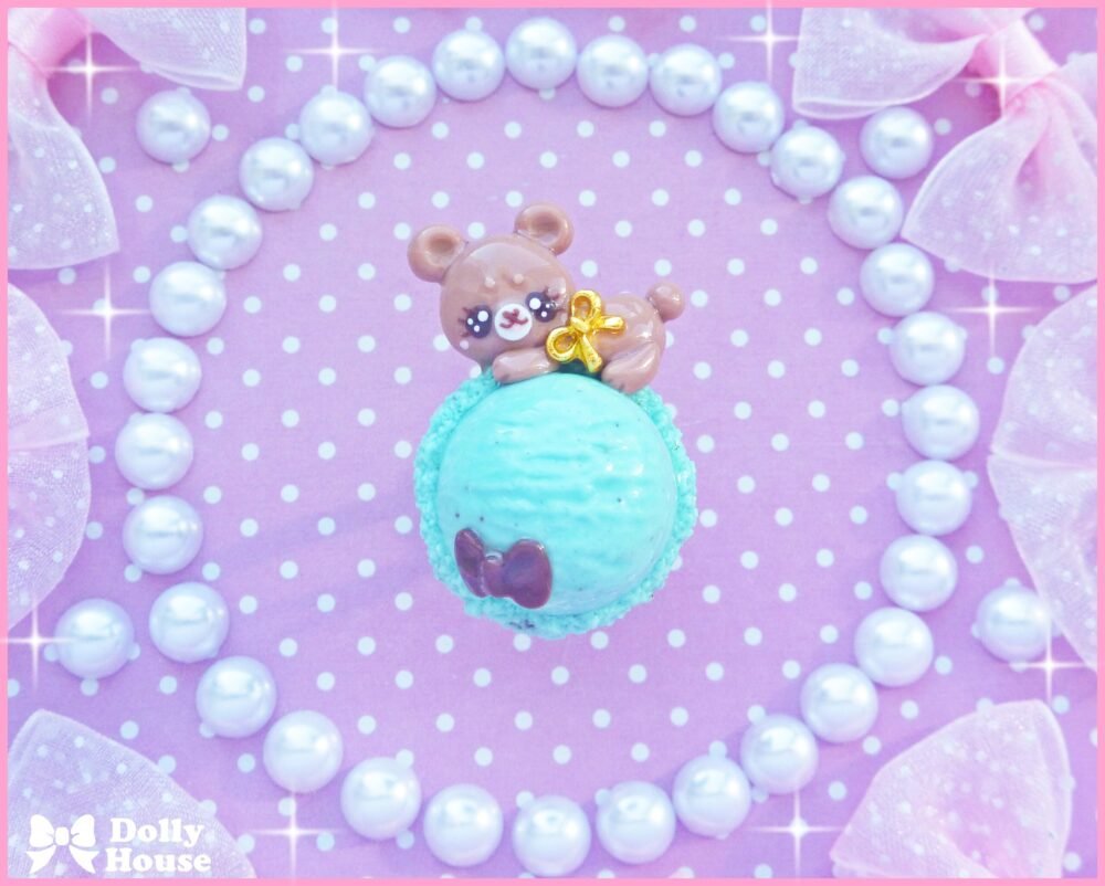 Kawaii Ice-Cream & Bear Ring by Dolly House