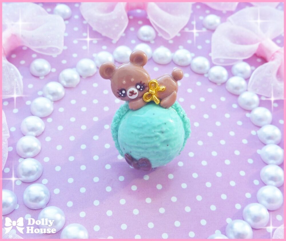 Kawaii Ice-Cream & Bear Ring by Dolly House