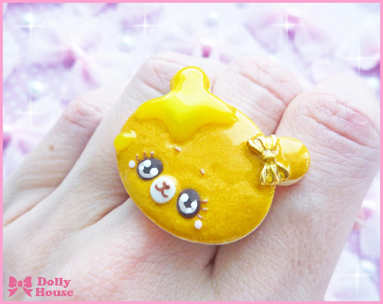 Kawaii Pancake Bear Ring by Dolly House