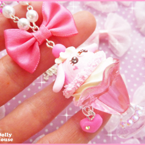 Kawaii Pastel bunny Parfait Necklace 1