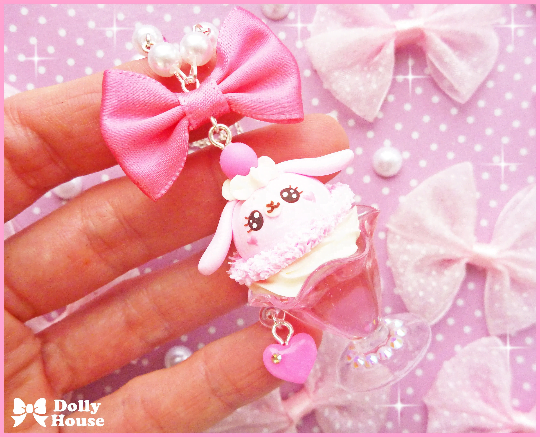 Kawaii Pastel bunny Parfait Necklace by Dolly House