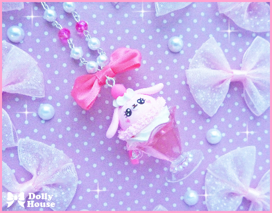 Kawaii Pastel bunny Parfait Necklace by Dolly House