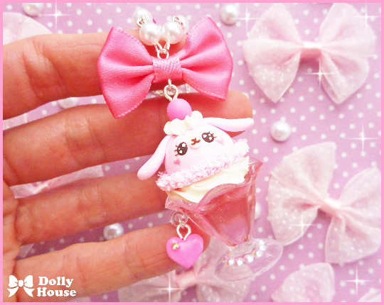Kawaii Pastel bunny Parfait Necklace by Dolly House
