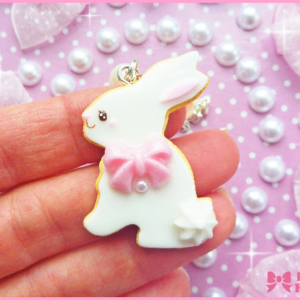 Kawaii Pastel Cookie Bunny Necklace 3