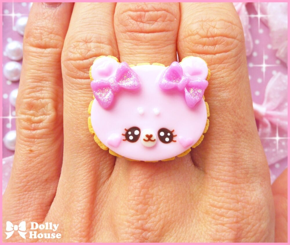 Kawaii Biscuit Bear Ring by Dolly House