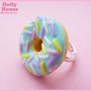 Sweet kawaii light blue Donut Ring by Dolly House