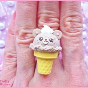 Kawaii Choco Ice-Cream Bear Ring by Dolly House