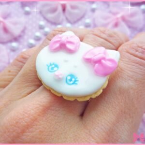 Kawaii Sugar Cookie Cat Ring by Dolly House