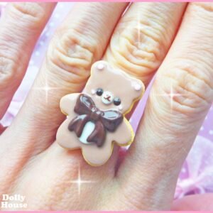 Kawaii Choco Bear Sugar Cookie Ring by Dolly House