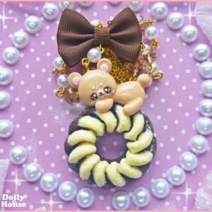 Kawaii Bear&Donut Necklace  by Dolly House