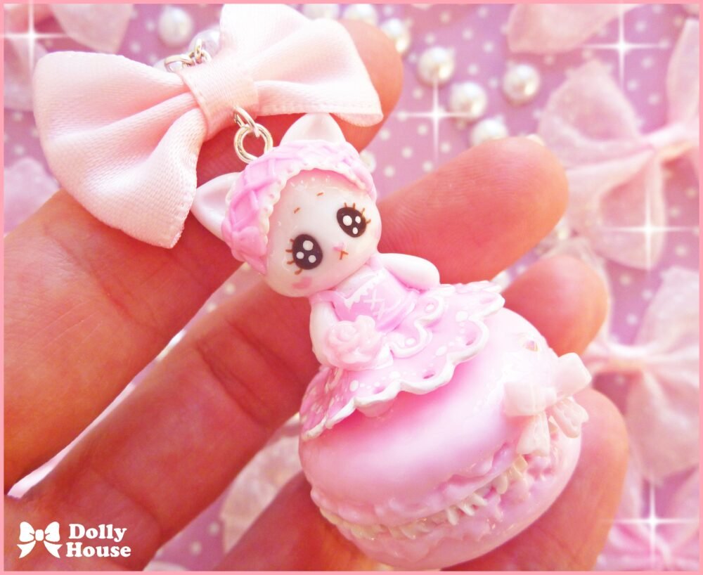 Kawaii Macaron Princess Kitty Necklace  by Dolly House