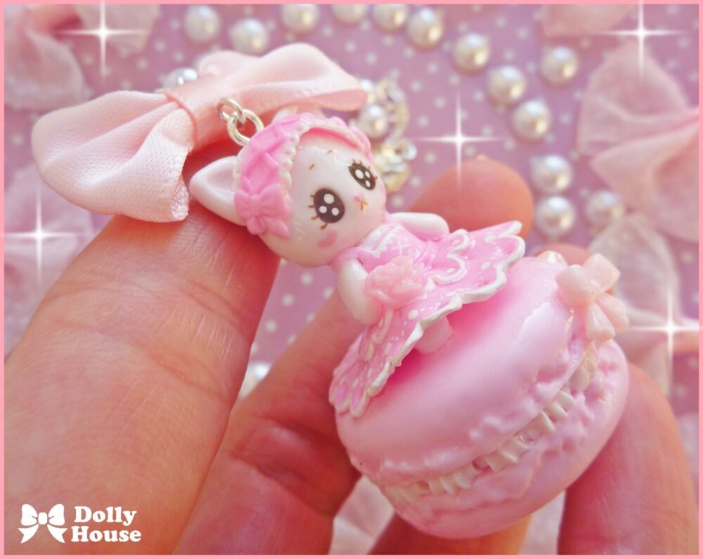 Kawaii Macaron Princess Kitty Necklace  by Dolly House