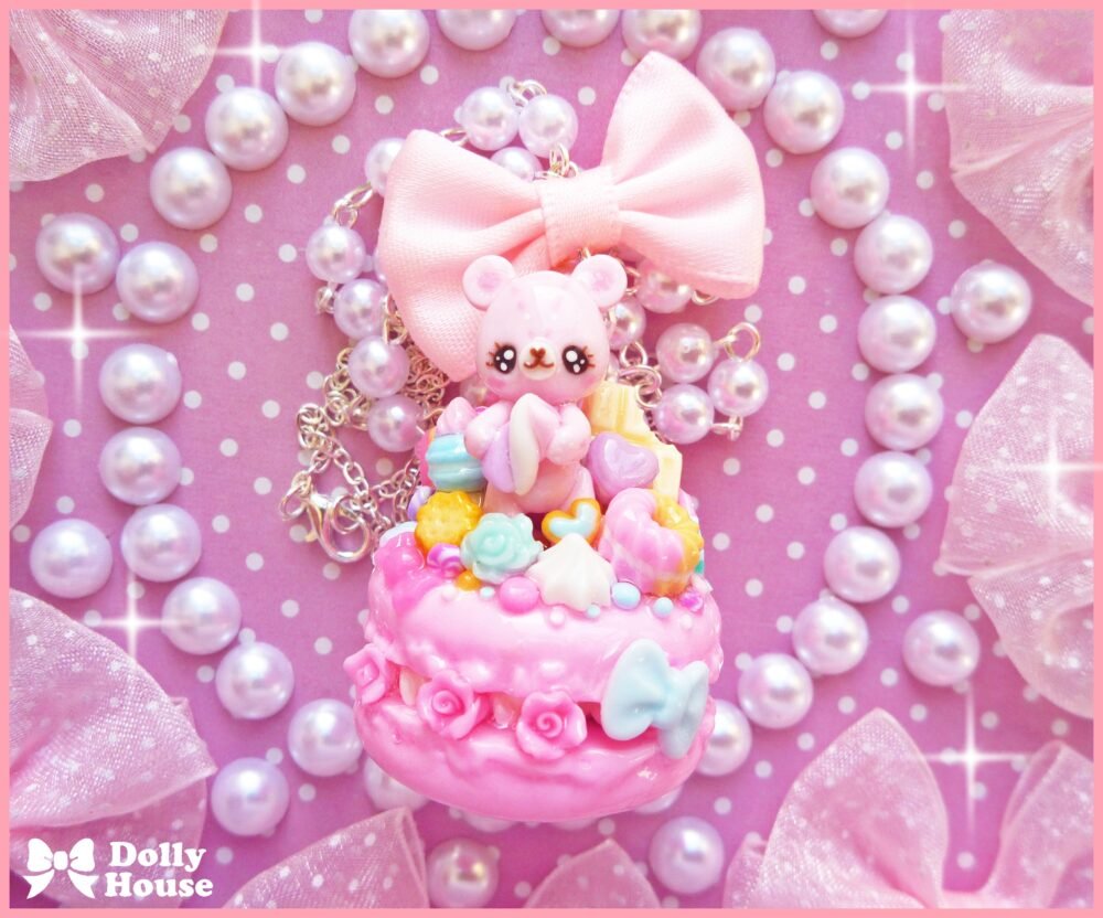 Kawaii Macaron & Bear Necklace by Dolly House