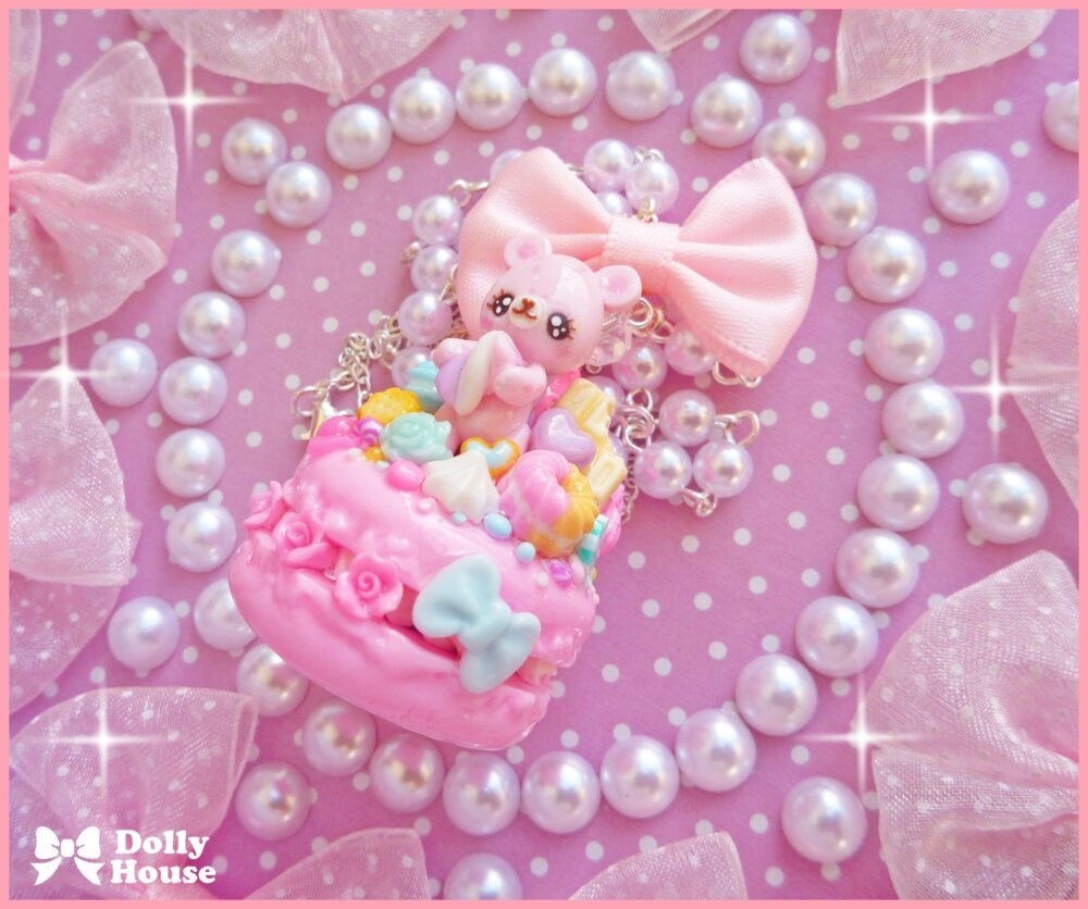Kawaii Macaron & Bear Necklace by Dolly House