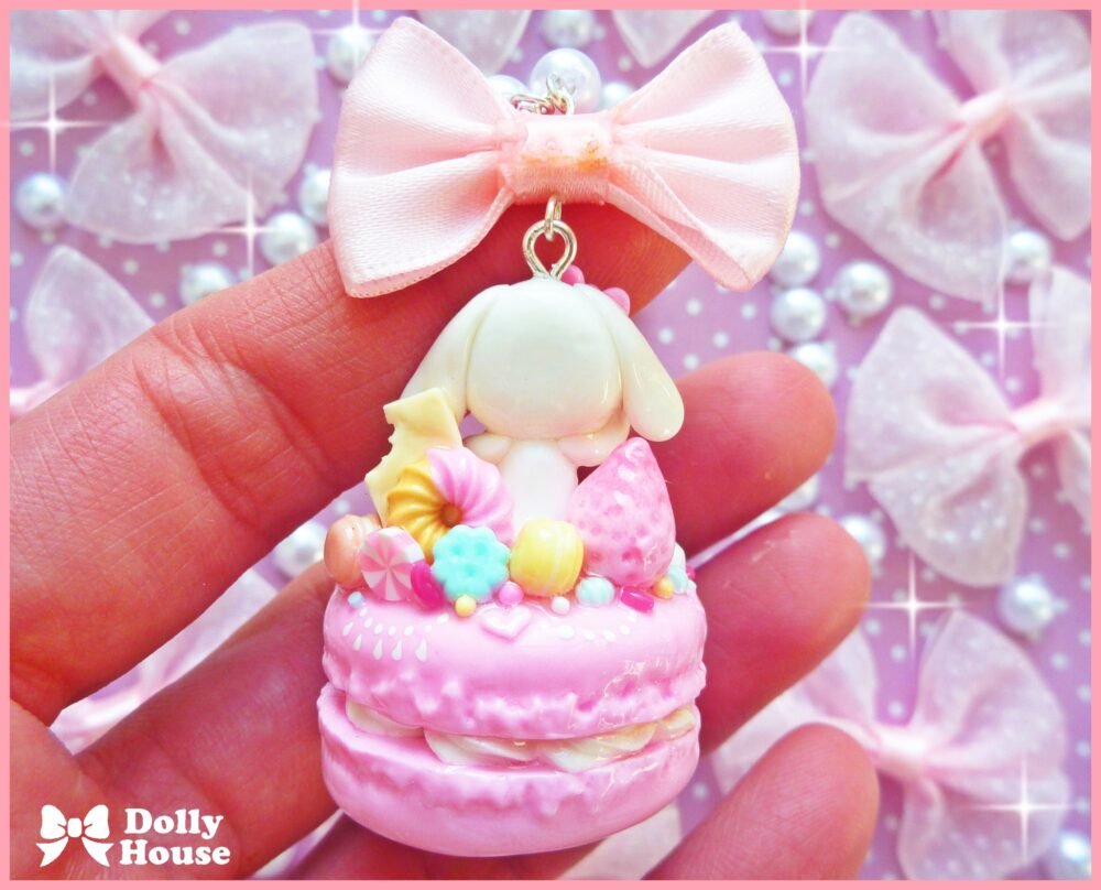 Kawaii Macaron & Sweet Bunny  Necklace by Dolly House