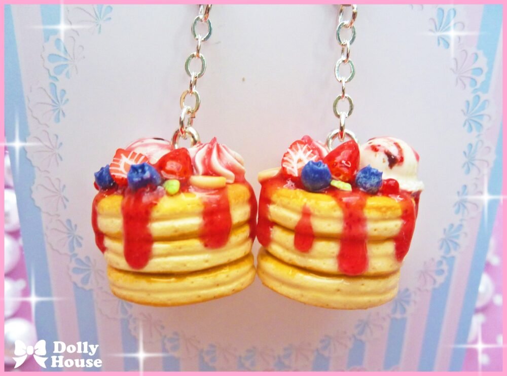 Kawaii Pile of Pancakes Earrings by Dolly House