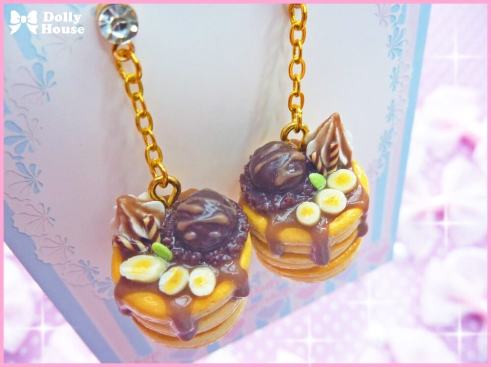 Kawaii Pile of Pancakes Earrings by Dolly House VI