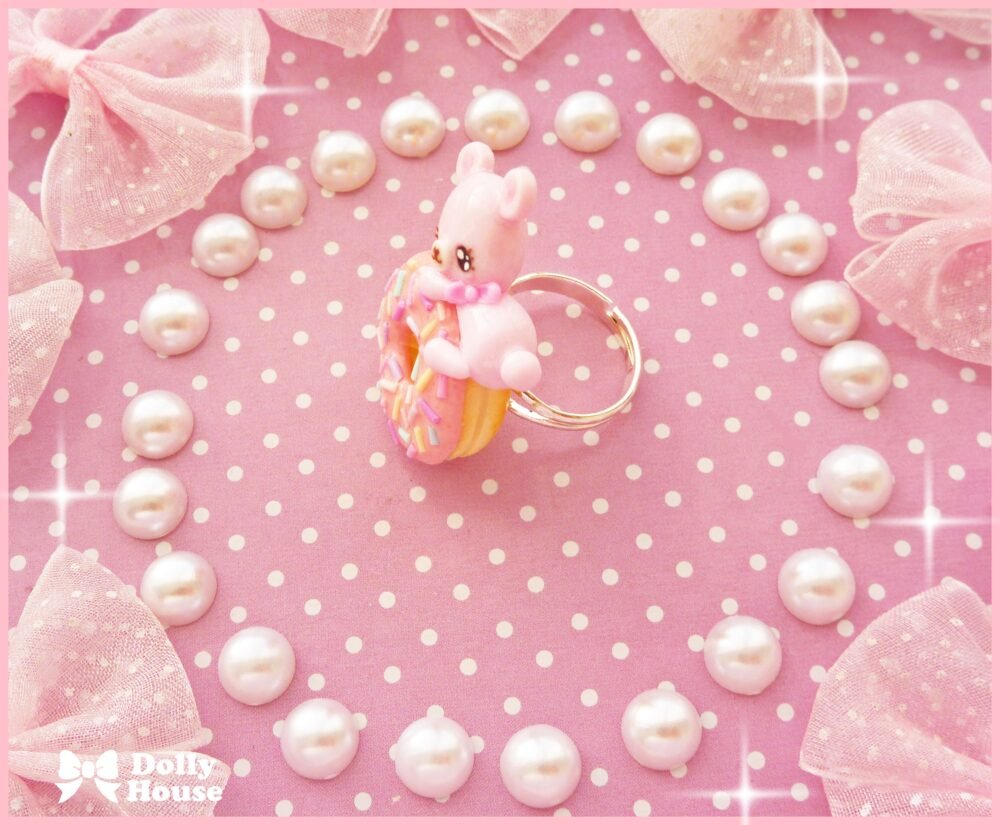 Kawaii Doughnut & Bear Ring by Dolly House