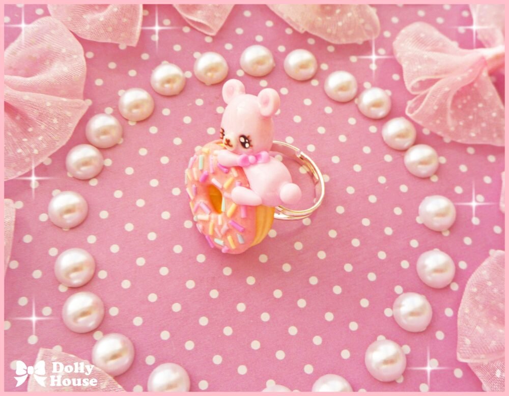 Kawaii Doughnut & Bear Ring by Dolly House