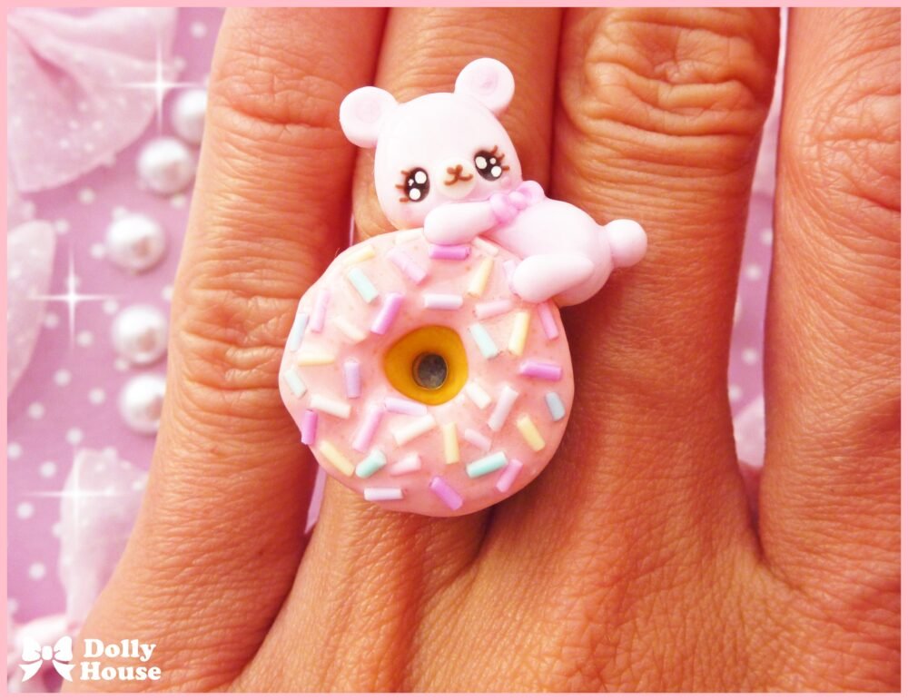 Kawaii Doughnut & Bear Ring by Dolly House