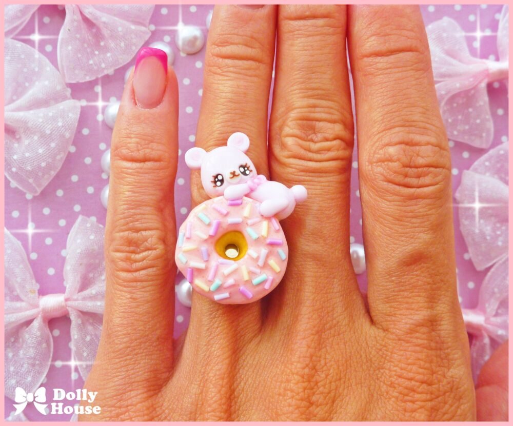 Kawaii Doughnut & Bear Ring by Dolly House