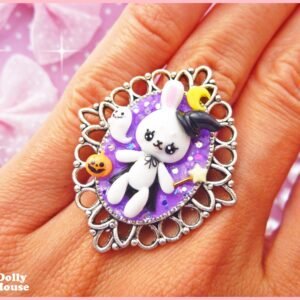 Kawaii Witchcraft Bunny Halloween Ring by Dolly House