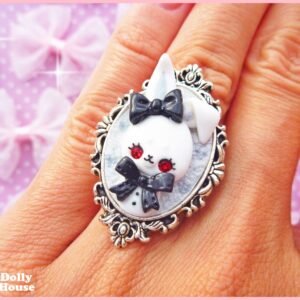 Kawaii Gothic Bunny Ring by Dolly House 1