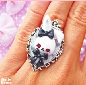 Kawaii Gothic Bunny Ring by Dolly House 2