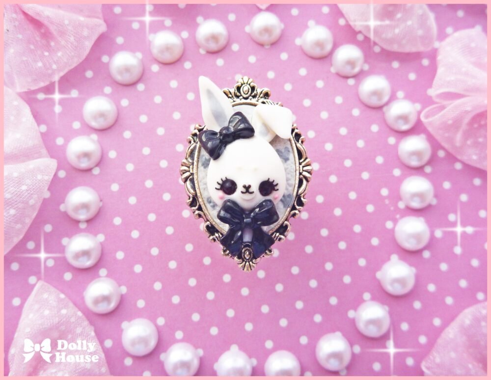 Kawaii  Gothic Bunny Ring by Dolly House 3