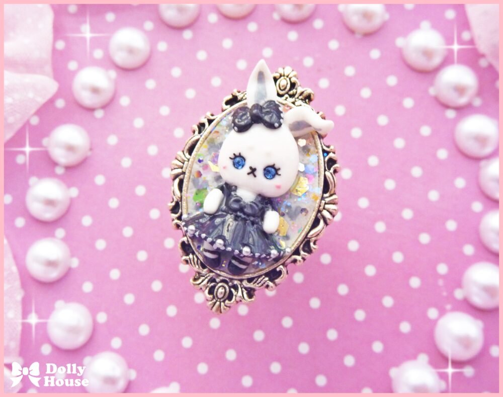 Kawaii  Gothic Lolita Bunny Ring by Dolly House 1
