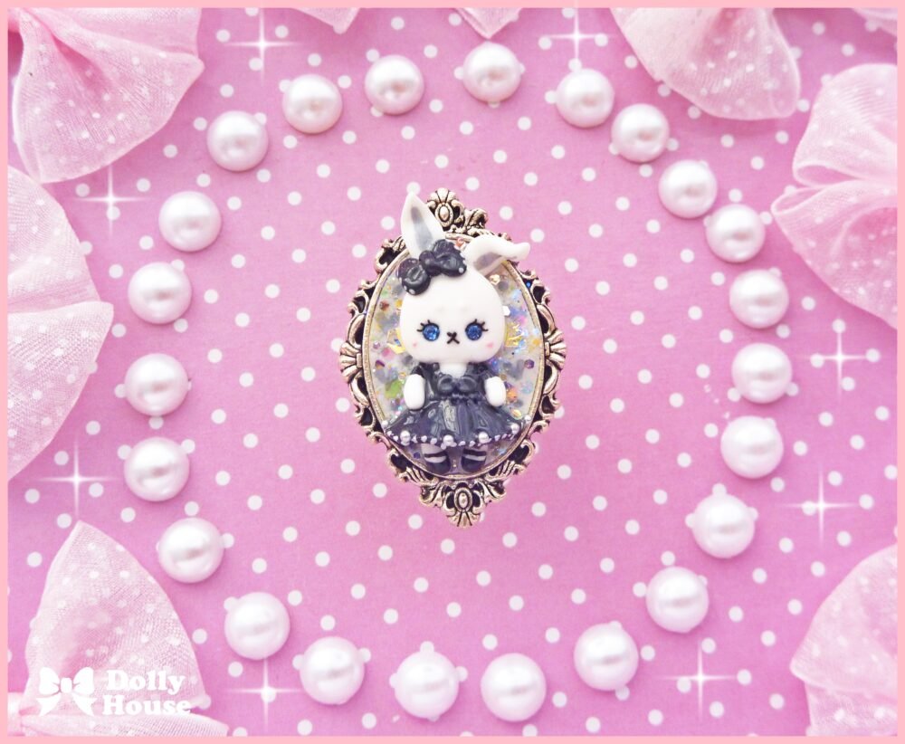 Kawaii  Gothic Lolita Bunny Ring by Dolly House 1