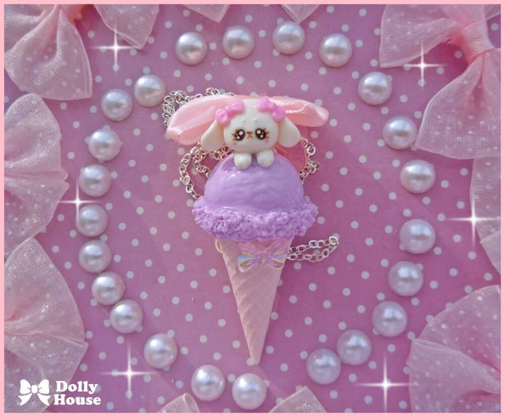 Kawaii Ice-Cream & Bunny  Necklace by Dolly House