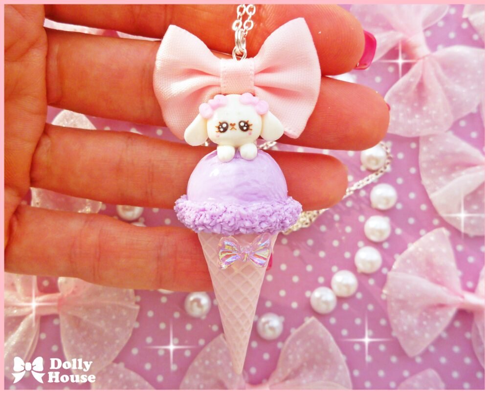 Kawaii Ice-Cream & Bunny  Necklace by Dolly House
