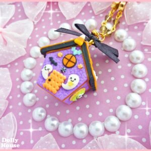Kreepy Cute Tiny Hounted Gingerbread House Necklace by Dolly House