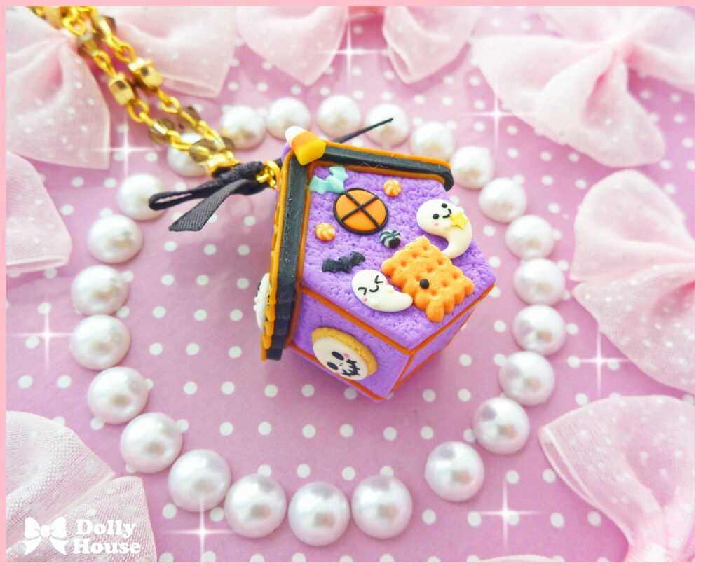 Kreepy Cute Tiny Hounted Gingerbread House Necklace by Dolly House