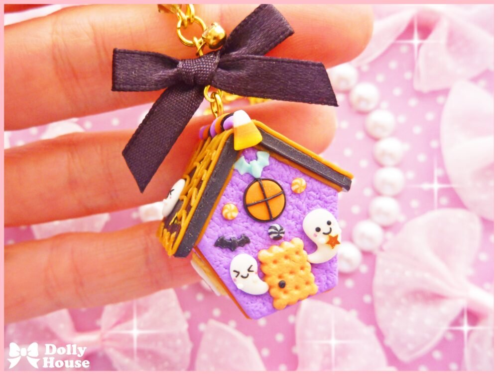 Kreepy Cute Tiny Hounted Gingerbread House Necklace by Dolly House